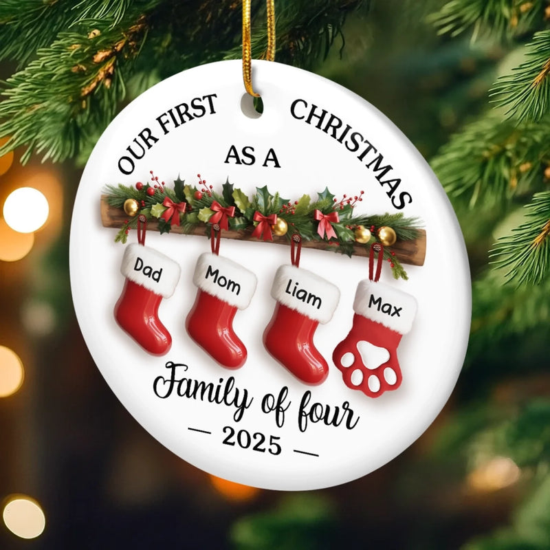 Custom Ceramic Ornament - Personalized Christmas Birthday Gifts For Mom, Dad, Brother, Sister, Kids - The Magic Lives Here
