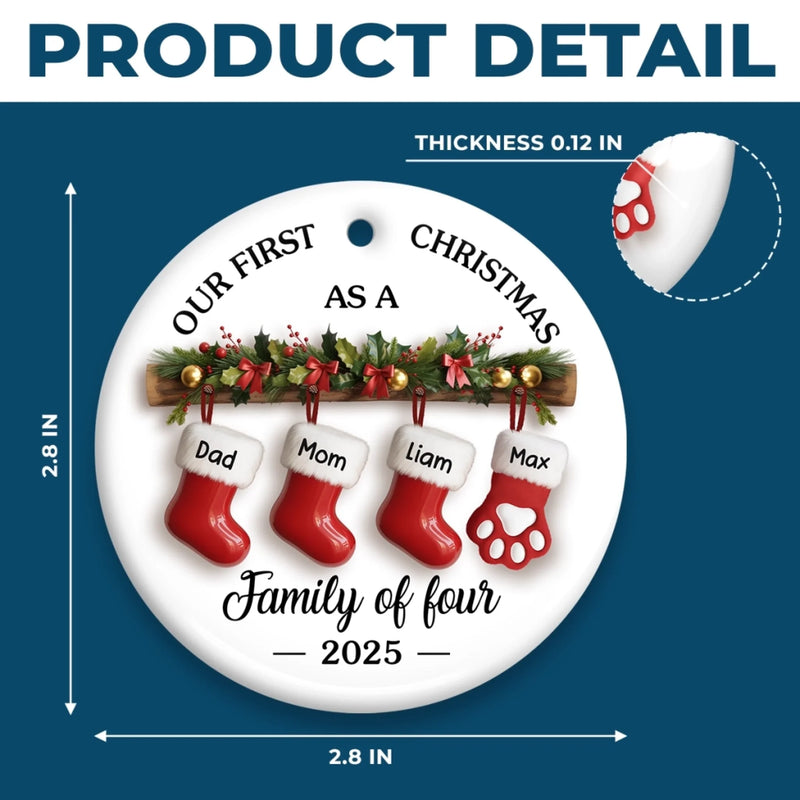 Custom Ceramic Ornament - Personalized Christmas Birthday Gifts For Mom, Dad, Brother, Sister, Kids - The Magic Lives Here
