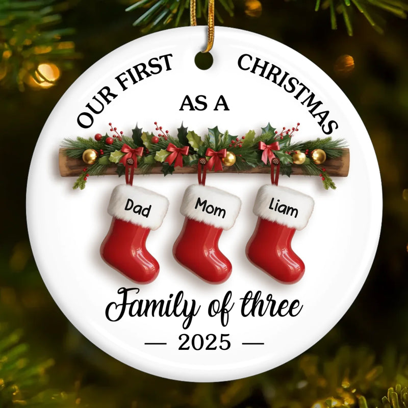 Custom Ceramic Ornament - Personalized Christmas Birthday Gifts For Mom, Dad, Brother, Sister, Kids - The Magic Lives Here