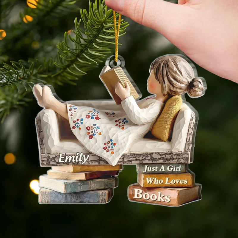 Custom Acrylic Ornament - Personalized Christmas Bookish Gifts For Book Lovers, Bookworms, Readers - Lost In A Good Book