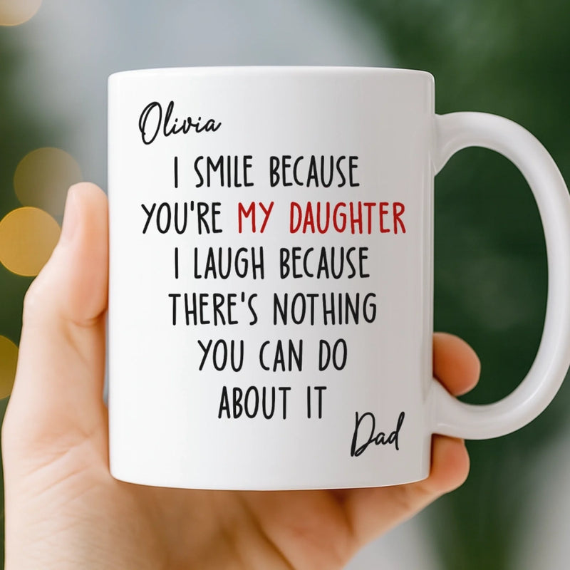 Custom Name Funny Daughter Gifts for Dad - Personalized Mug