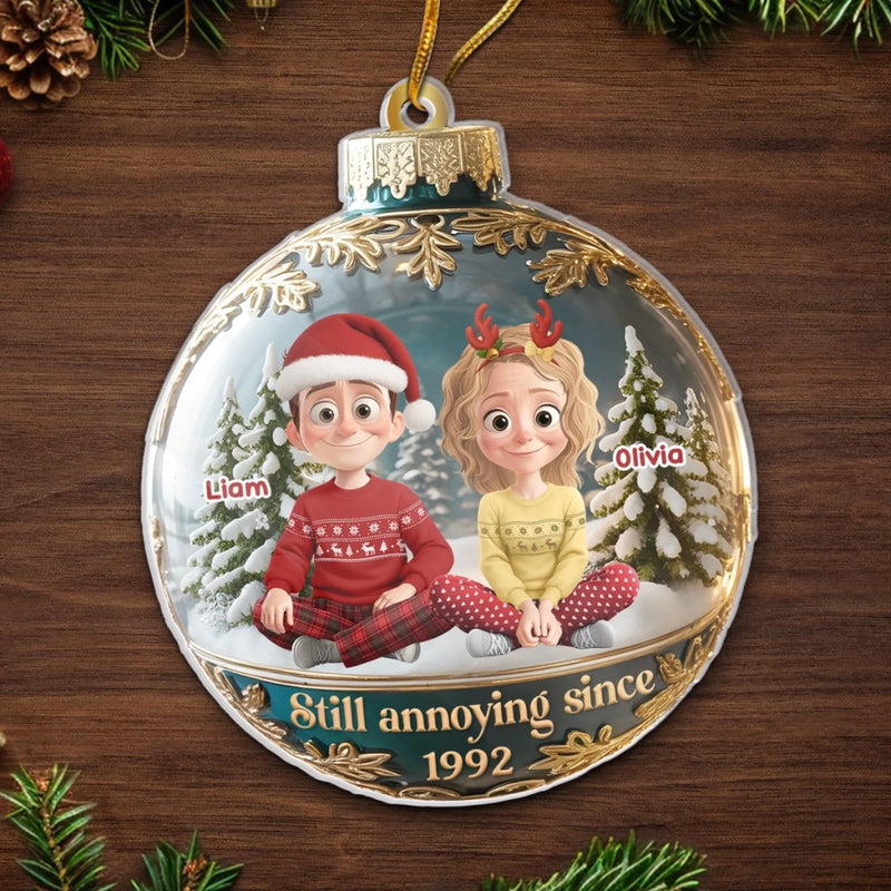 Custom Acrylic Ornament - Personalized Anniversary Christmas Wedding Gifts For Husband And Wife, Him And Her - Our Hearts Sparkle This Season