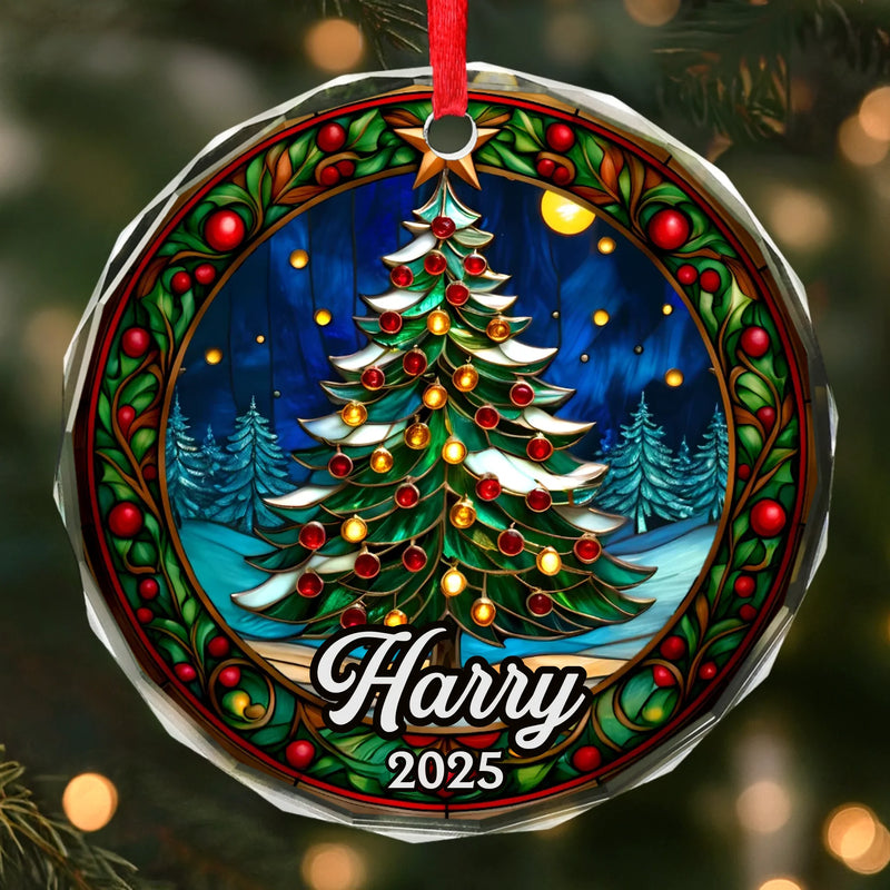 Custom Circle Glass Ornament - Personalized Christmas Birthday Gifts For Mom, Dad, Brother, Sister, Kids - Together We Are Home