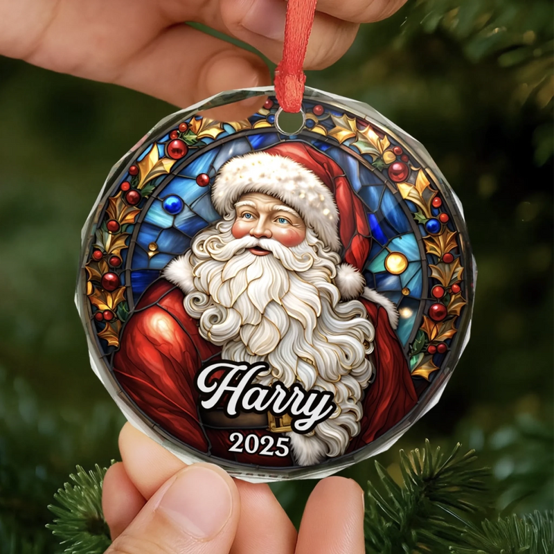 Custom Circle Glass Ornament - Personalized Christmas Birthday Gifts For Mom, Dad, Brother, Sister, Kids - Together We Are Home