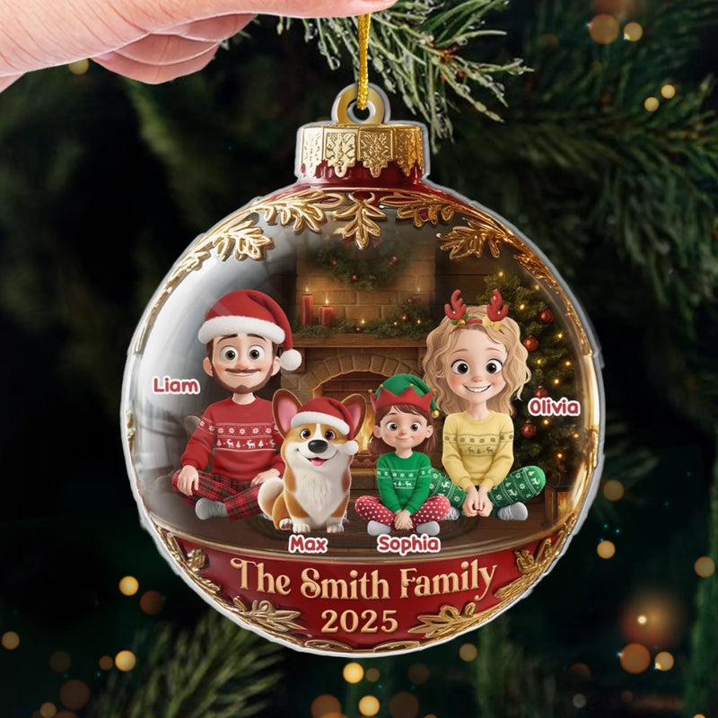 Custom Acrylic Ornament - Personalized Christmas Birthday Gifts For Mom, Dad, Brother, Sister, Kids - Home Filled With Joy