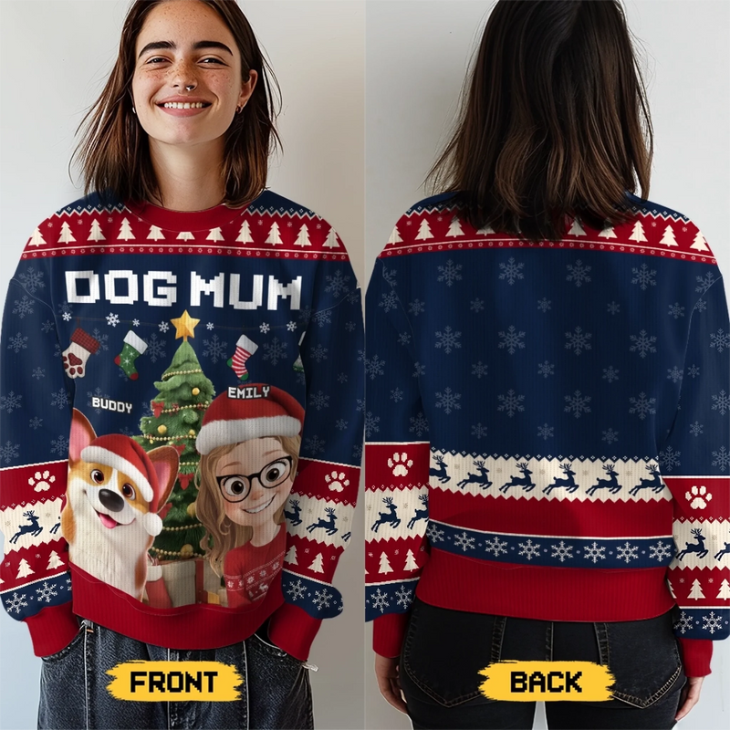 Custom Unisex Ugly Sweatshirt - Personalized  Christmas Birthday Gifts For Dog Lovers, Dog Dad And Mom - Deck The Paws With Love And Laughter
