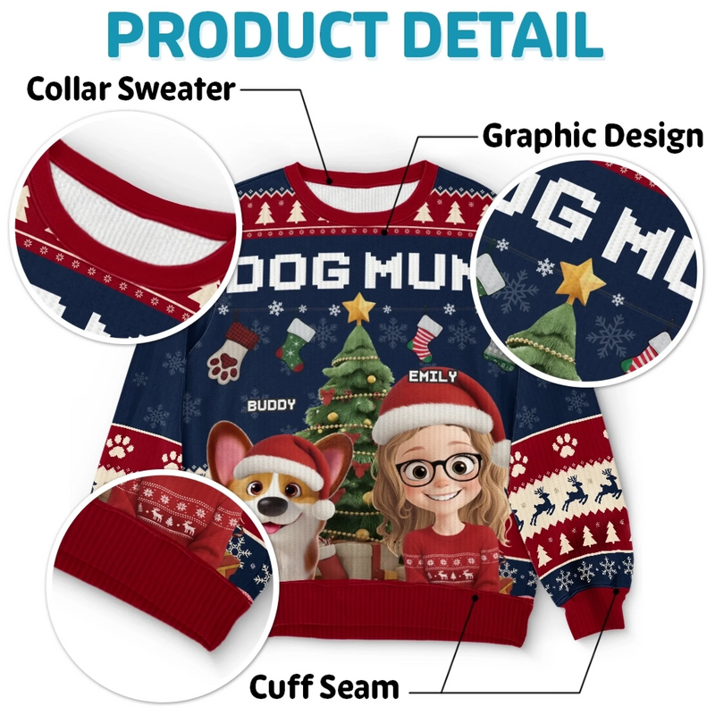 Custom Unisex Ugly Sweatshirt - Personalized  Christmas Birthday Gifts For Dog Lovers, Dog Dad And Mom - Deck The Paws With Love And Laughter