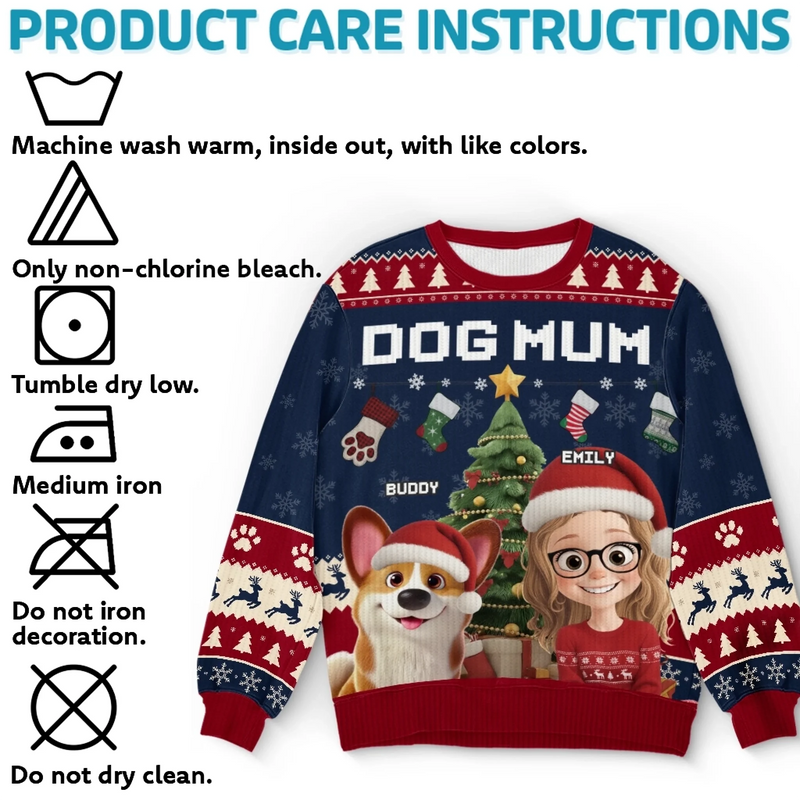 Custom Unisex Ugly Sweatshirt - Personalized  Christmas Birthday Gifts For Dog Lovers, Dog Dad And Mom - Deck The Paws With Love And Laughter