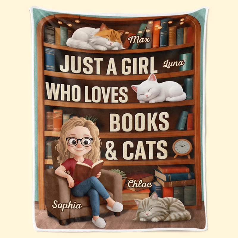 Custom Blanket - Personalized Christmas Bookish Gifts For Book Lovers, Bookworms, Cat Mom And Dad - Every Chapter Is Better With A Purr