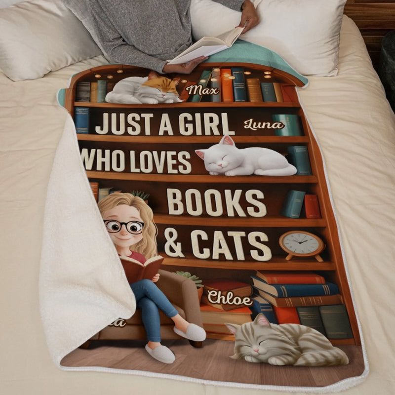 Custom Blanket - Personalized Christmas Bookish Gifts For Book Lovers, Bookworms, Cat Mom And Dad - Every Chapter Is Better With A Purr