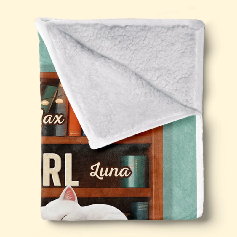 Custom Blanket - Personalized Christmas Bookish Gifts For Book Lovers, Bookworms, Cat Mom And Dad - Every Chapter Is Better With A Purr