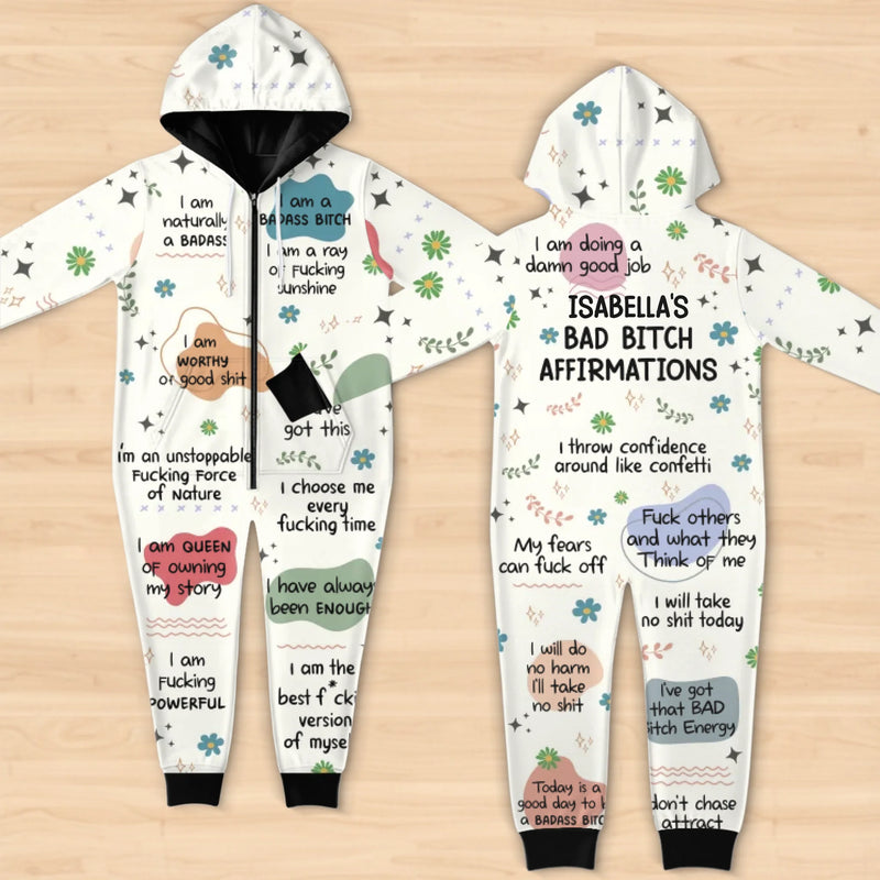 Custom Affirmation  Adult Onesie - Personalized  Christmas Birthday Gifts For Best Friends, Family, Coworker, Work Bestie - Too Glam To Give A Damn