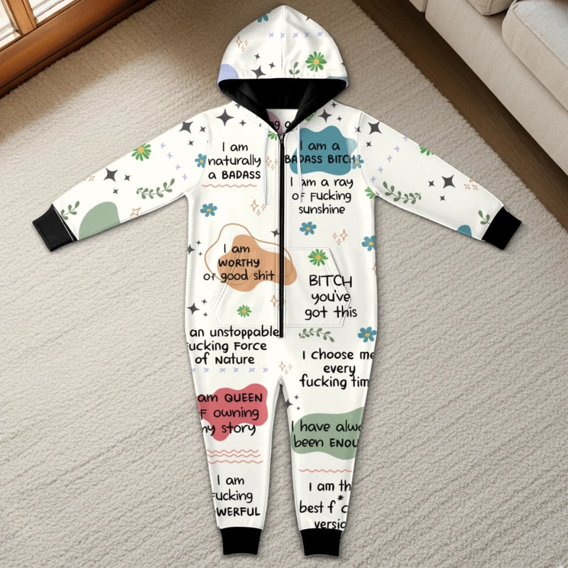 Custom Affirmation  Adult Onesie - Personalized  Christmas Birthday Gifts For Best Friends, Family, Coworker, Work Bestie - Too Glam To Give A Damn