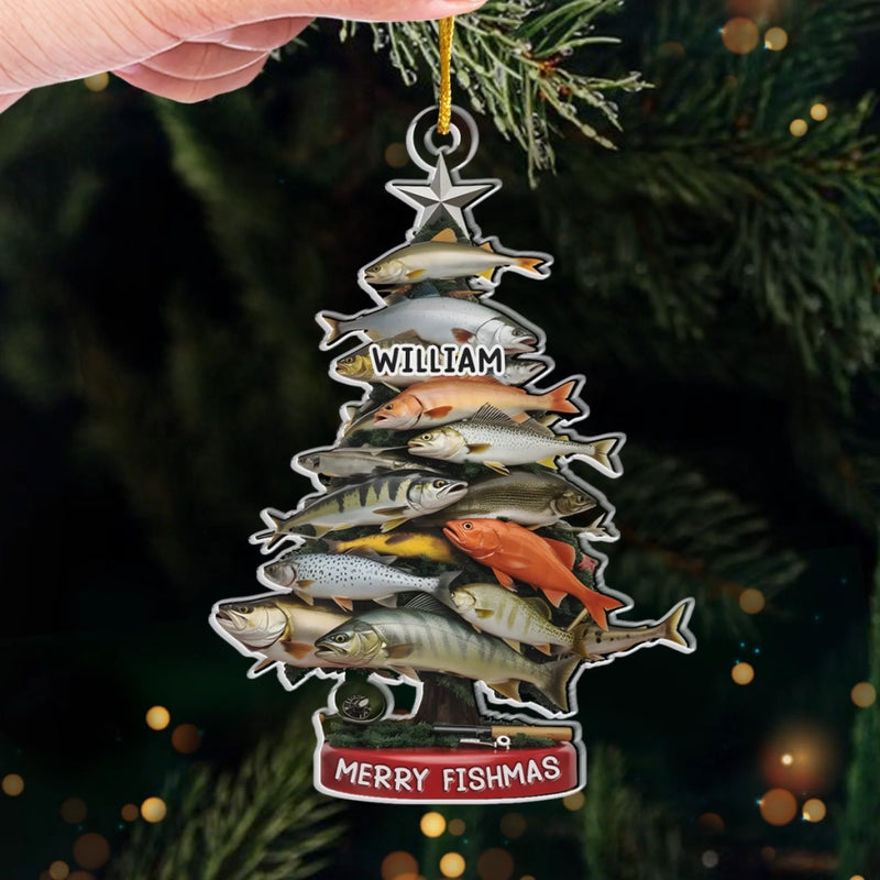 Custom Acrylic Ornament - Personalized Christmas Birthday Fishing Gifts For Fisherman - Have Yourself A Reel Merry Fishmas