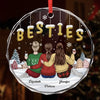 Custom Circle Glass Ornament - Personalized Best Friend Christmas Birthday Gifts For Women, Besties, Sisters, BFF - Crazy Together Since Day One