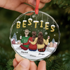 Custom Circle Glass Ornament - Personalized Best Friend Christmas Birthday Gifts For Women, Besties, Sisters, BFF - Crazy Together Since Day One