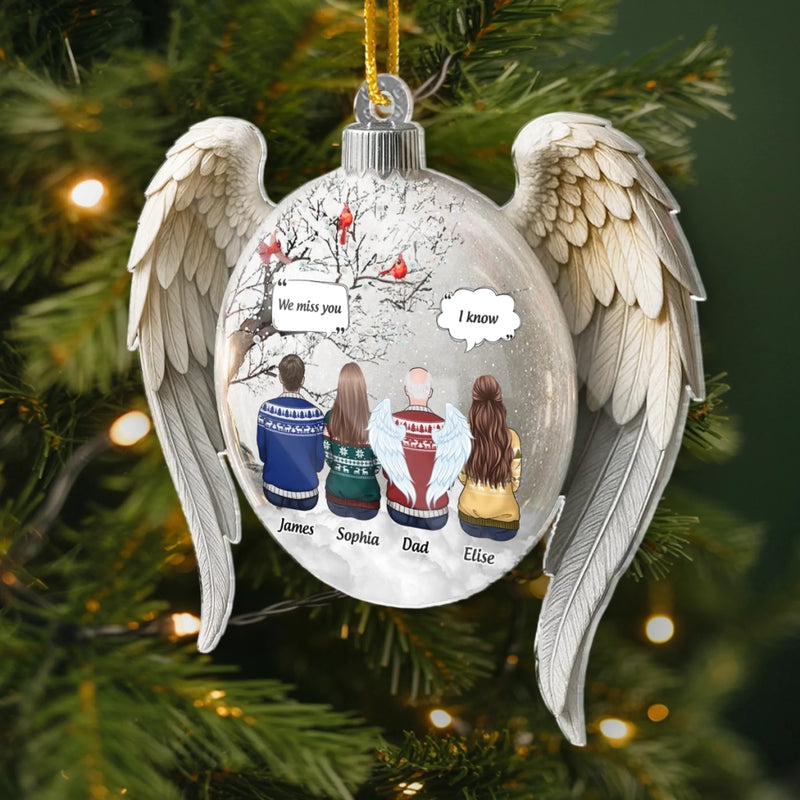 Custom Cardinal Acrylic Ornament - Personalized Christmas Memorial Sympathy Gifts For Loss Of Mom, Dad - Your Memory Shines Brightly