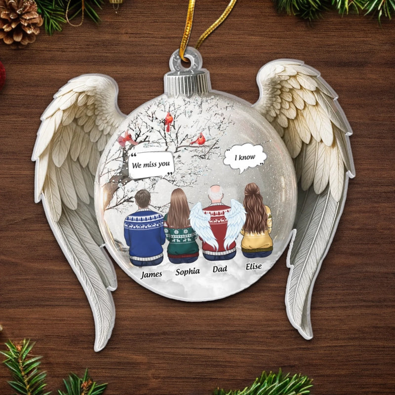 Custom Cardinal Acrylic Ornament - Personalized Christmas Memorial Sympathy Gifts For Loss Of Mom, Dad - Your Memory Shines Brightly
