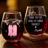 Custom Wine Glass - Personalized Best Friend Birthday Gifts For Women, Besties, Sisters, BFF - Our Kind Of Therapy