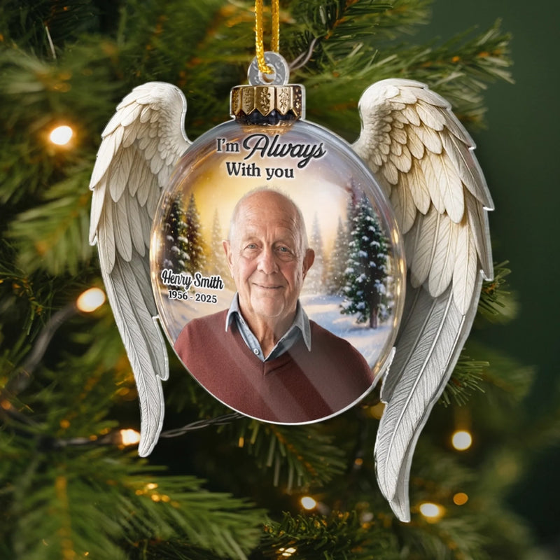 Custom Photo Acrylic Ornament - Personalized Christmas Memorial Sympathy Gifts For Loss Of Mom, Dad - Our Guiding Light At Christmas