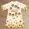 Custom Photo Where Love Grows, So Do Happy Faces - Family Personalized Custom Women's Sleep Tee - Mother's Day Gift For Mom, Grandma