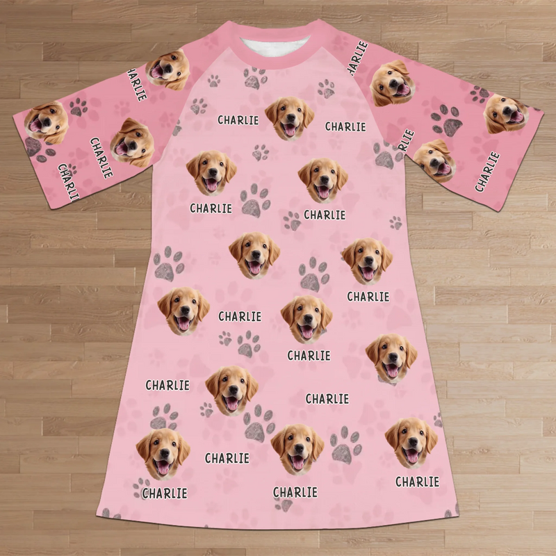 Custom Photo Pure Joy Comes From Wagging Tails - Dog & Cat Personalized Custom Women's Sleep Tee - Gift For Pet Owners, Pet Lovers