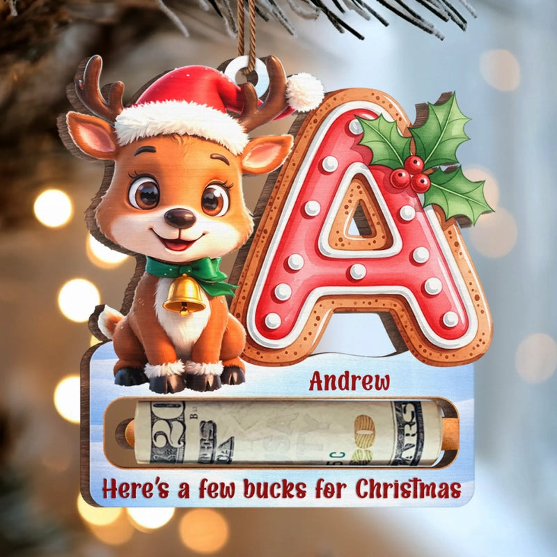 Custom Wooden Money Holder Ornament - Personalized Christmas Birthday Gifts For Kids - Magical Christmas Moments For Little Ones