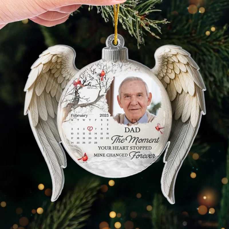 Custom Photo Cardinal Acrylic Ornament - Personalized Christmas Memorial Sympathy Gifts For Loss Of Mom, Dad - Loved Beyond Words Missed Beyond Measure