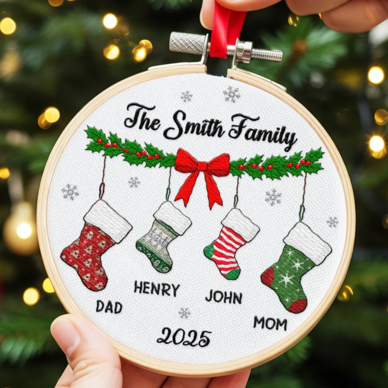 Custom Embroidered Ornament - Personalized Christmas Birthday Gifts For Mom, Dad, Brother, Sister, Kids - Sparkle And Shine Always