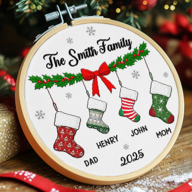 Custom Embroidered Ornament - Personalized Christmas Birthday Gifts For Mom, Dad, Brother, Sister, Kids - Sparkle And Shine Always