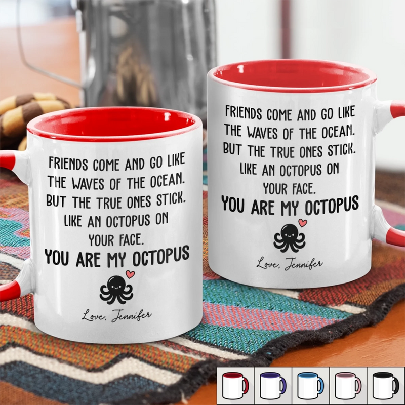 Custom Accent Mug - Personalized Best Friend Birthday Gifts For Women, Besties, Sisters, BFF - We Stick Together