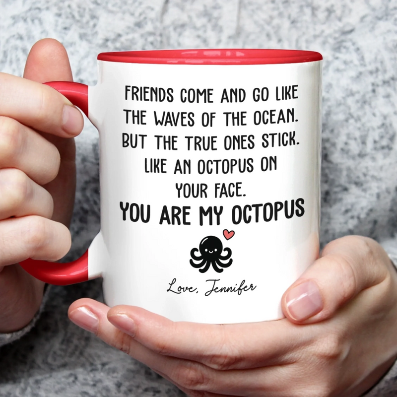 Custom Accent Mug - Personalized Best Friend Birthday Gifts For Women, Besties, Sisters, BFF - We Stick Together