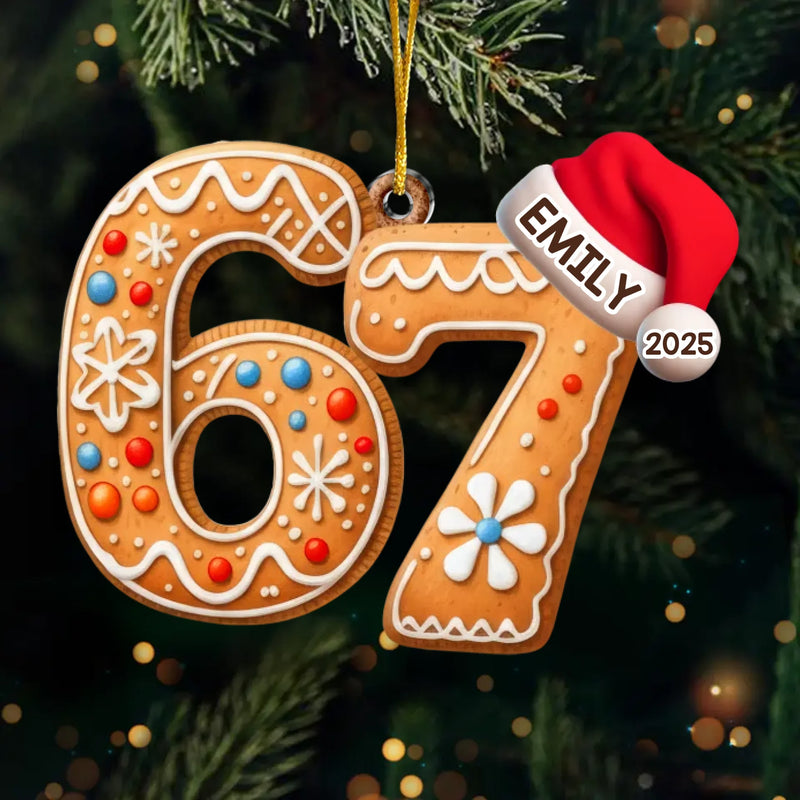 Custom Gingerbread Acrylic Ornament - Personalized Christmas Birthday Gifts For Kids - Baking Memories Since Day One