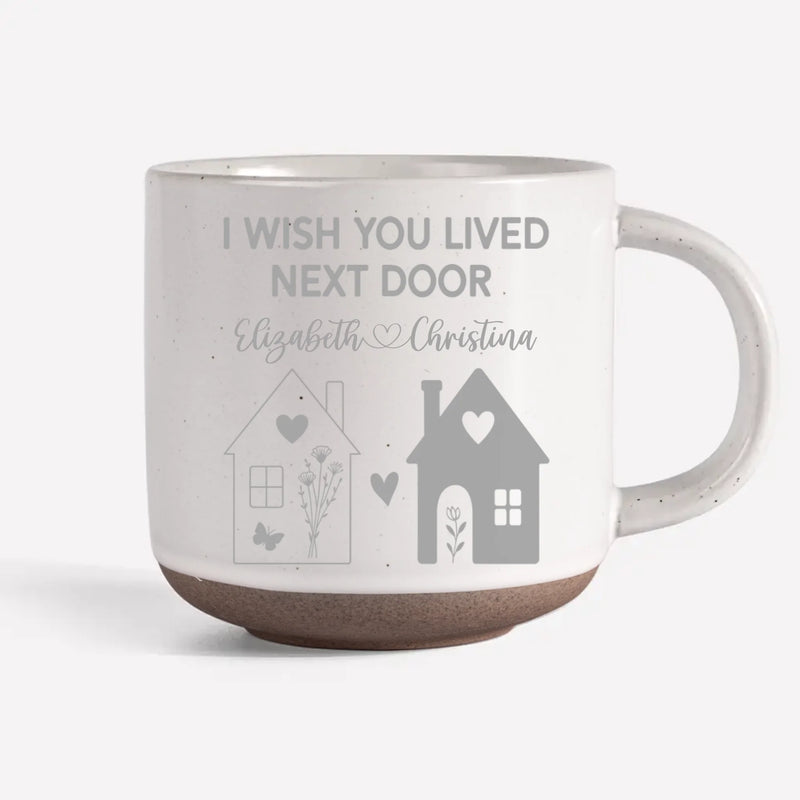 Custom Pottery Mug -Personalized Best Friend Birthday Gifts For Women, Besties, Sisters, BFF - No Distance Too Far For Us