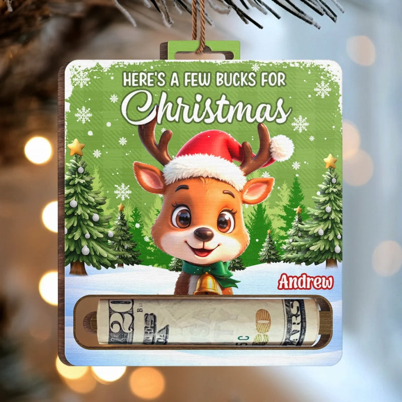 Custom Wooden Money Holder Ornament - Personalized Christmas Birthday Gifts For Kids - Little Hearts Sparkle At Christmas