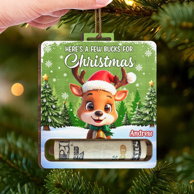 Custom Wooden Money Holder Ornament - Personalized Christmas Birthday Gifts For Kids - Little Hearts Sparkle At Christmas