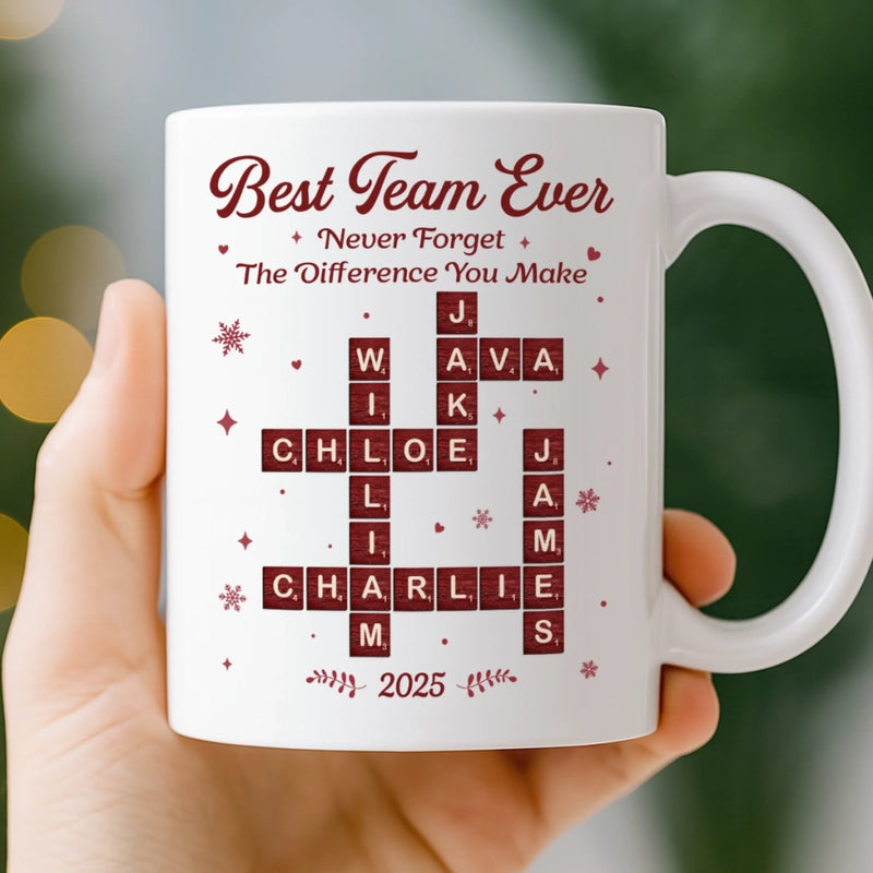 Custom Scrabble Mug - Personalized Christmas Birthday Gifts For Coworker, Work Bestie - The Dream Team, Always