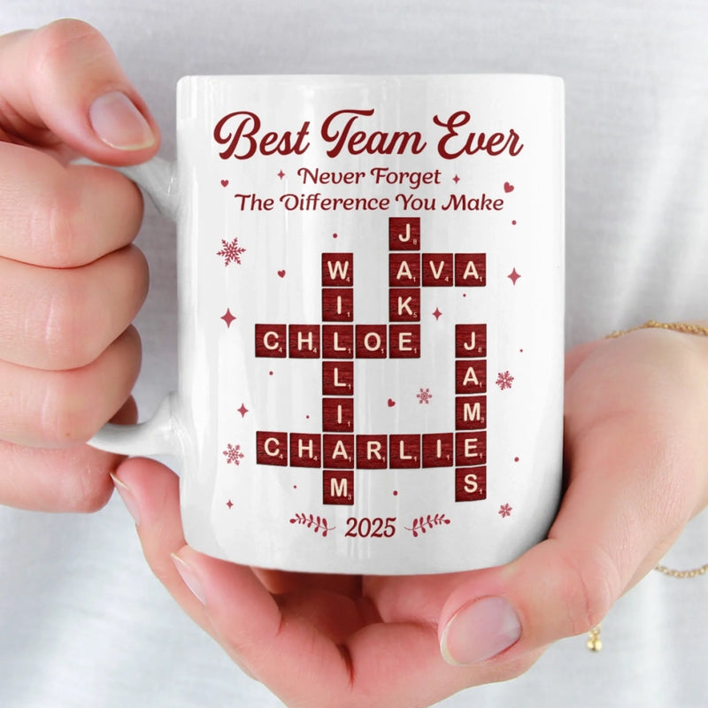 Custom Scrabble Mug - Personalized Christmas Birthday Gifts For Coworker, Work Bestie - The Dream Team, Always