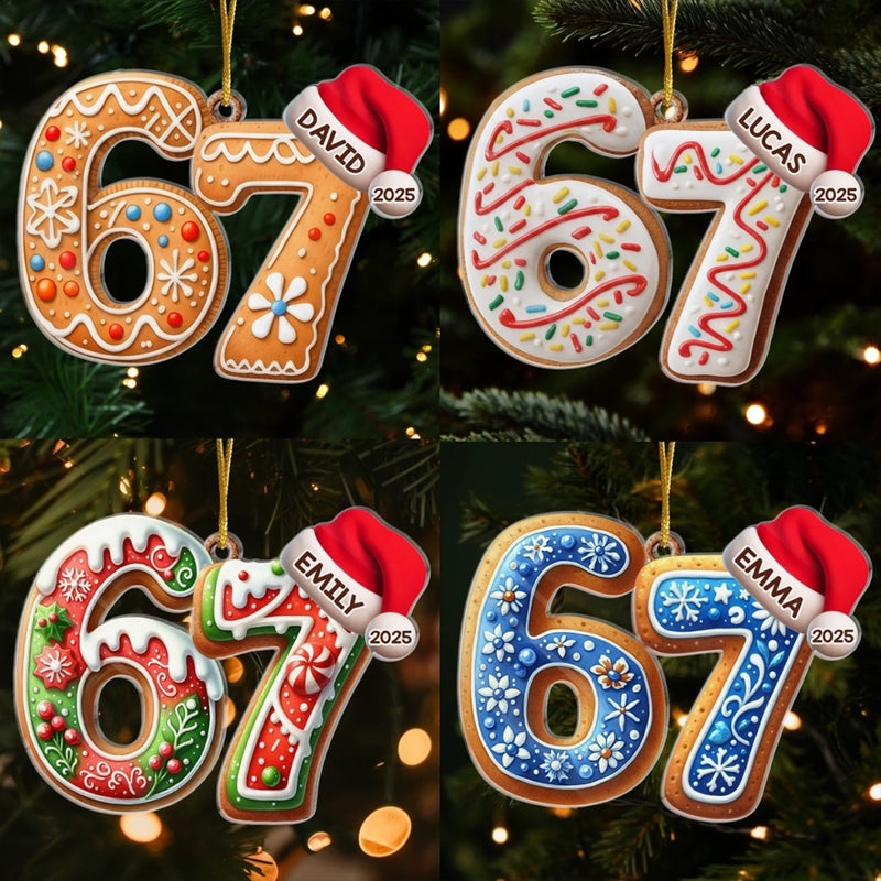 Custom Gingerbread Acrylic Ornament - Personalized Christmas Birthday Gifts For Kids - Baking Memories Since Day One