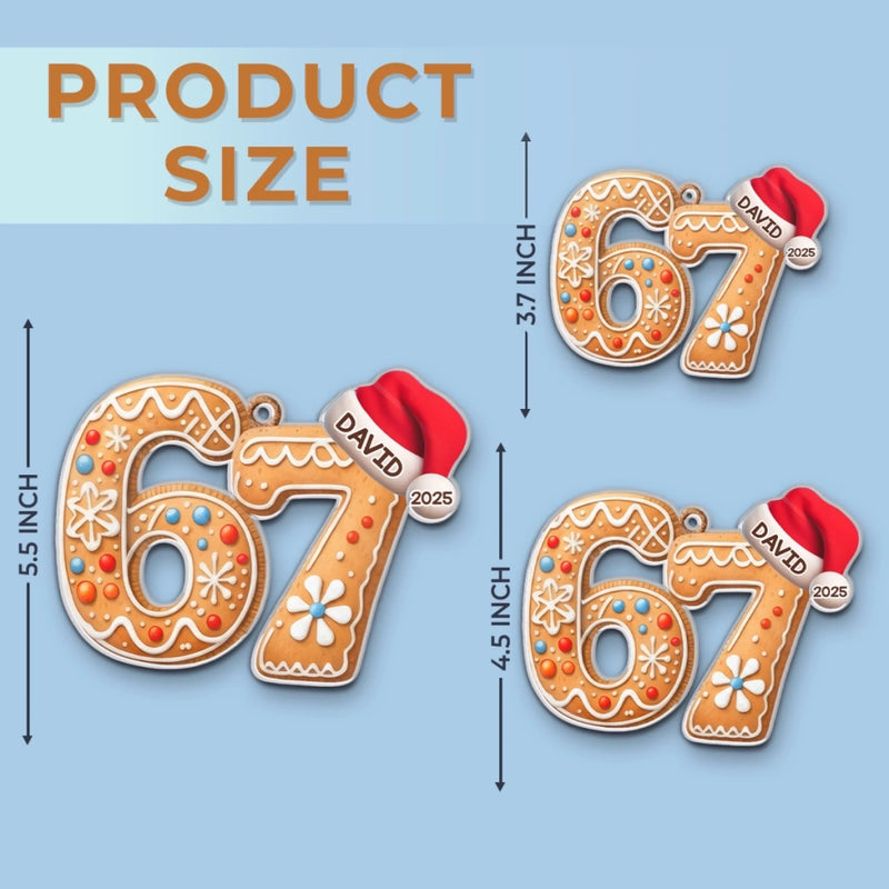 Custom Gingerbread Acrylic Ornament - Personalized Christmas Birthday Gifts For Kids - Baking Memories Since Day One