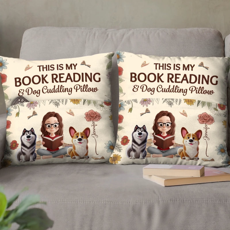 Custom Pocket Pillow - Personalized Bookish Gifts For Book Lovers, Bookworms, Readers, Dog Cat Lovers - Books With Little Paws