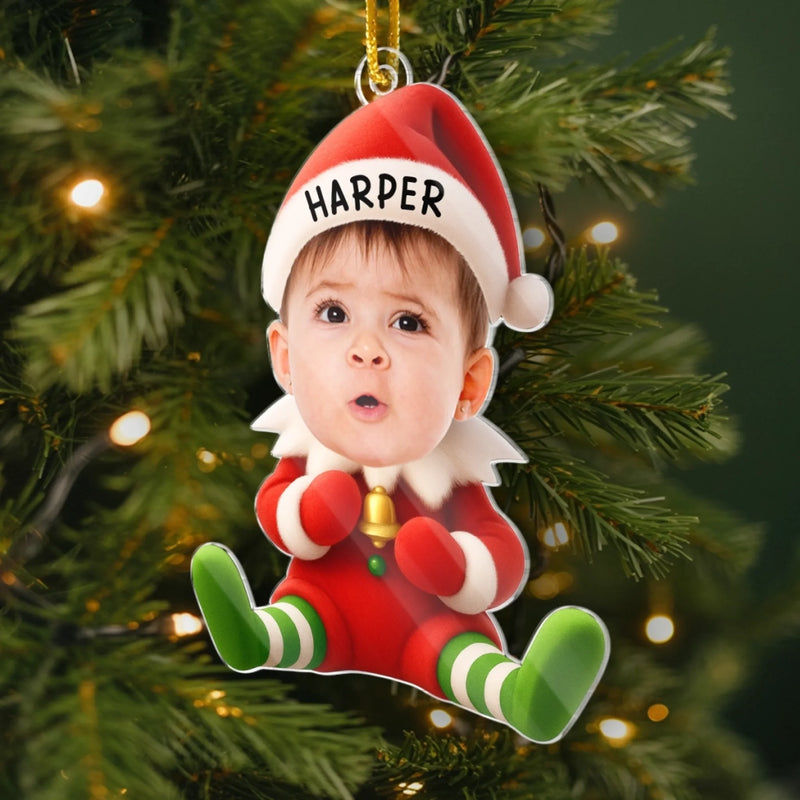 Custom Photo Acrylic Ornament - Personalized Christmas Birthday Gifts For Kids - Christmas Wonder In Tiny Hands