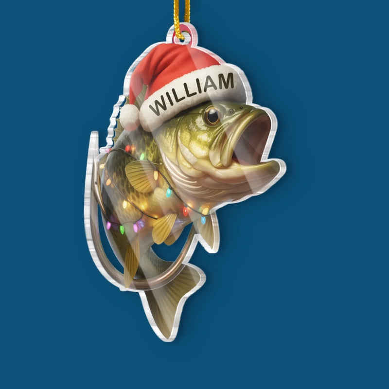 Custom Acrylic Ornament - Personalized Christmas Birthday Fishing Gifts For Fisherman - Deck The Halls With Fishing Tales