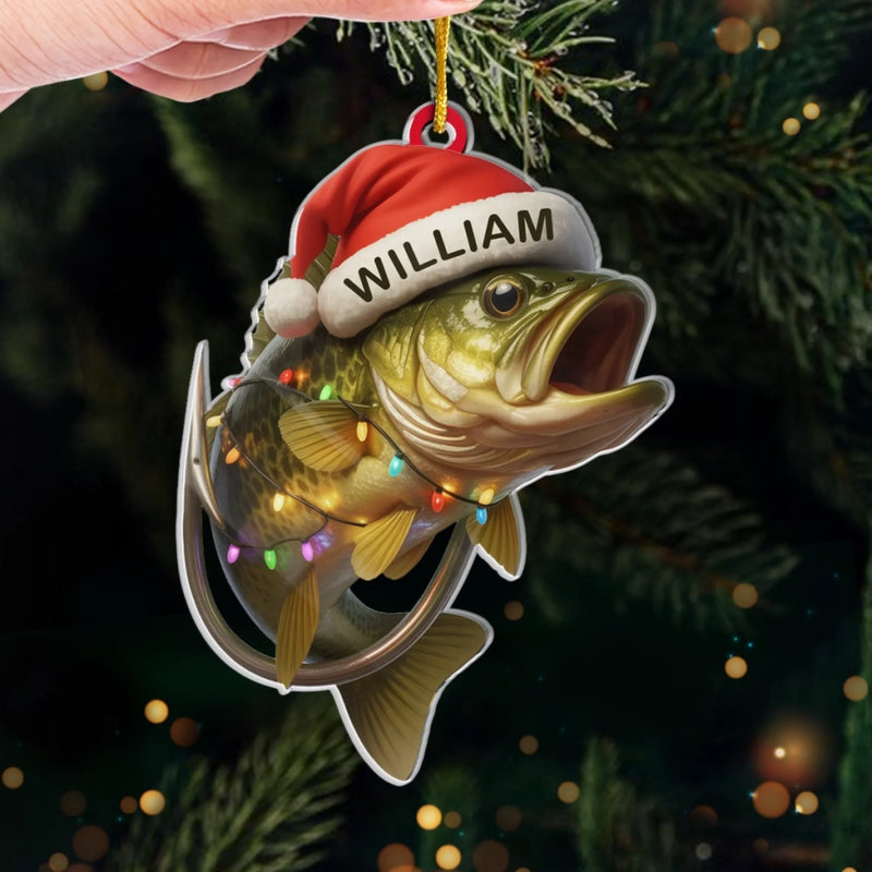 Custom Acrylic Ornament - Personalized Christmas Birthday Fishing Gifts For Fisherman - Deck The Halls With Fishing Tales