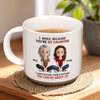 Custom Printed Pottery Mug - Personalized Birthday Gifts For Mom, Dad, Daughter - I Smile Because You Are My Daughter