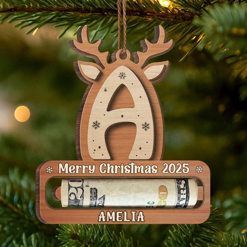 Custom Wooden Money Holder Ornament - Personalized Christmas Birthday Gifts For Mom, Dad, Brother, Sister, Kids - Shine Bright With Your Own Strength