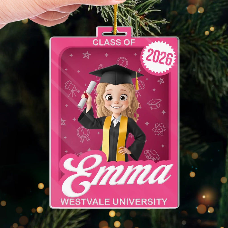 Custom Toy Box Acrylic Ornament - Personalized Christmas Graduation Gifts For Her - Cheers To New Chapters