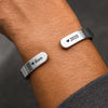 Custom Engraved Stainless Steel Cuff Bracelet - Personalized Memorial Sympathy Gifts For Loss Of Mom, Dad - Forever Held In Gentle Memory