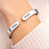 Custom Engraved Stainless Steel Cuff Bracelet - Personalized Memorial Sympathy Gifts For Loss Of Mom, Dad - Forever Held In Gentle Memory