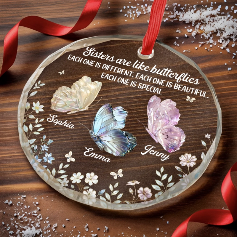 Custom Circle Glass Ornament - Personalized Best Friend Christmas Birthday Gifts For Women, Besties, Sisters, BFF - You Make Life Softer